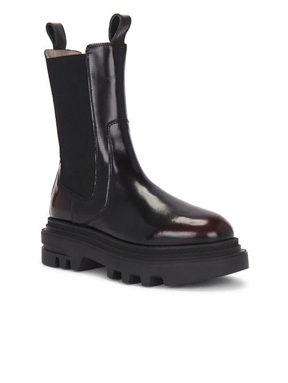 NWT All Saints Chelsea Alex Boot black/truffle leather size 5